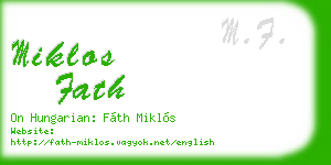 miklos fath business card